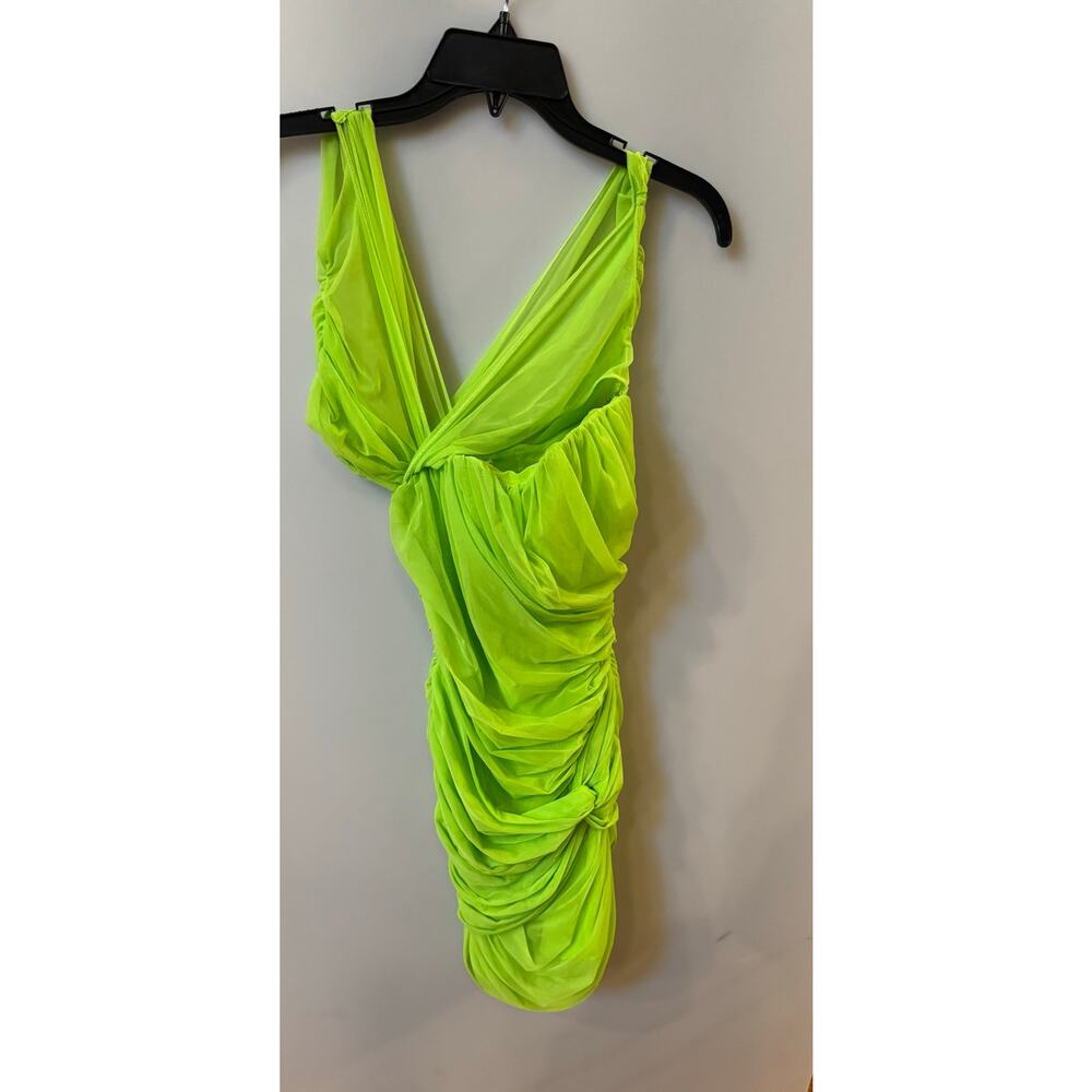 House Of CB Adrie Neon Green Mini Dress - Size XS - Picture 2 of 4